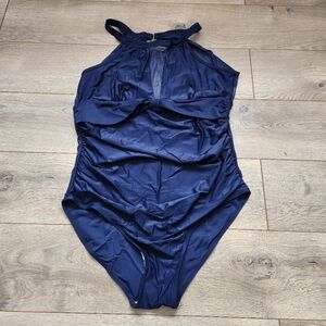 Women's Large Navy One Piece Bathingsuit